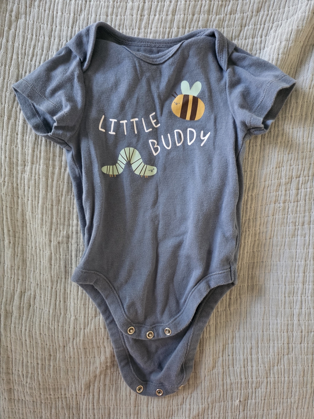 Old Navy Navy Blue "Little Buddy" Baby One-Piece Bodysuit